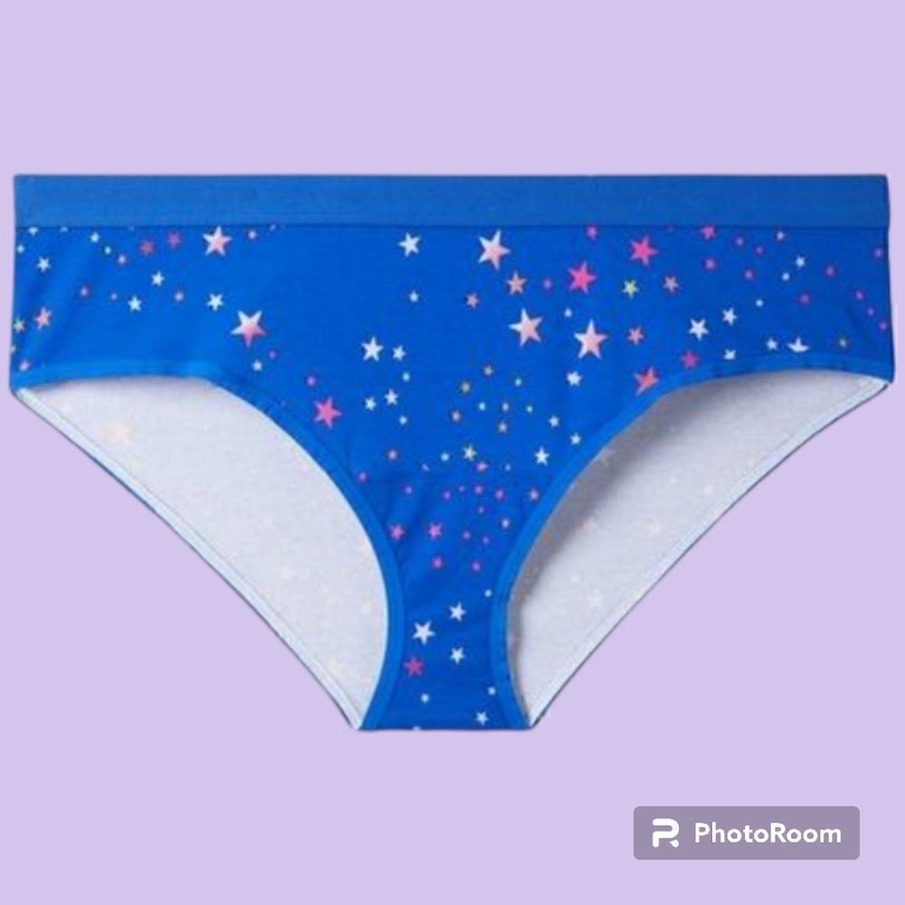 1X 14W 16W Torrid Blue Stars Hipster Panty Rainbow Cluster Mid Rise Cotton Stret